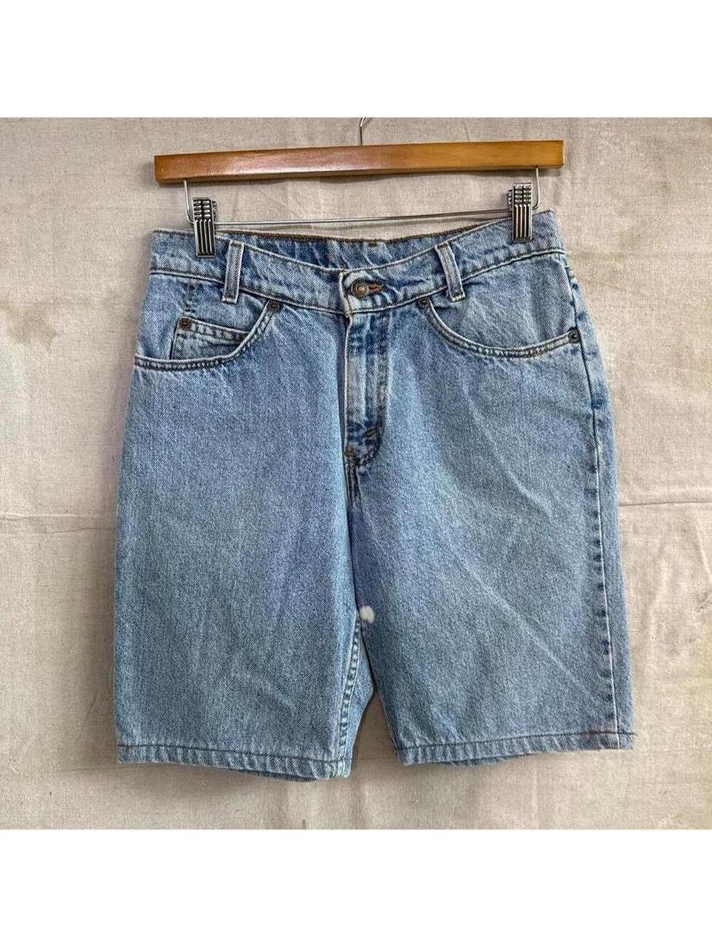 Vintage 90 Levis Orange Tab Light Wash Denim Shorts Size 27